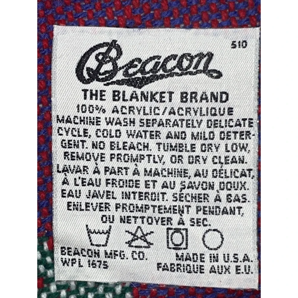 Disney Mickey Mouse Woven Christmas Throw Blanket Happy‎ Holidays By Beacon G81
